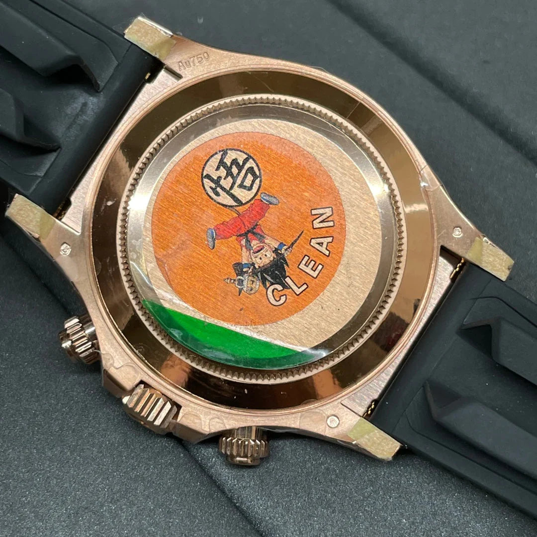 Chronograph -C-Factory -Black Rosegold - Black Rubber- Automatic - 40mm