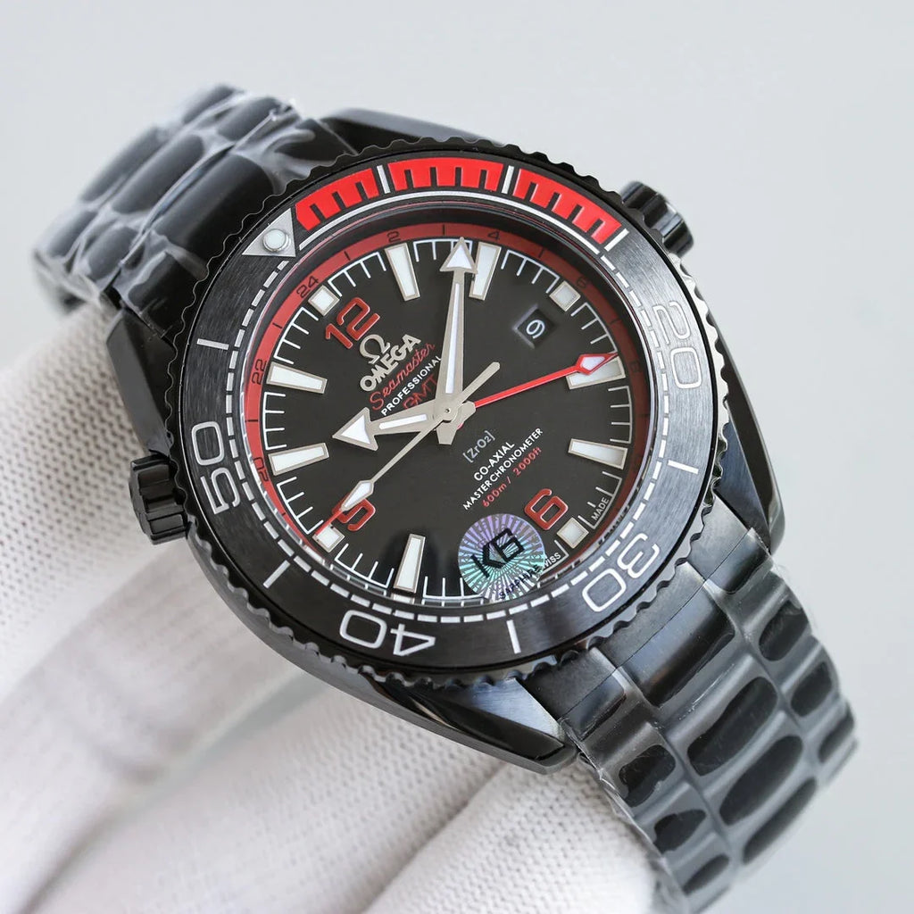 L Size Black Red Steel - Black 904L Steel - Automatic - 45.5mm