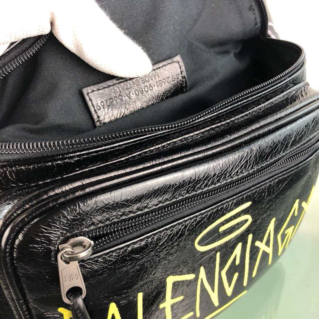 Fragrant leather graffiti waist and chest bag