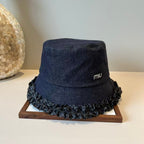 New lace denim fisherman hat