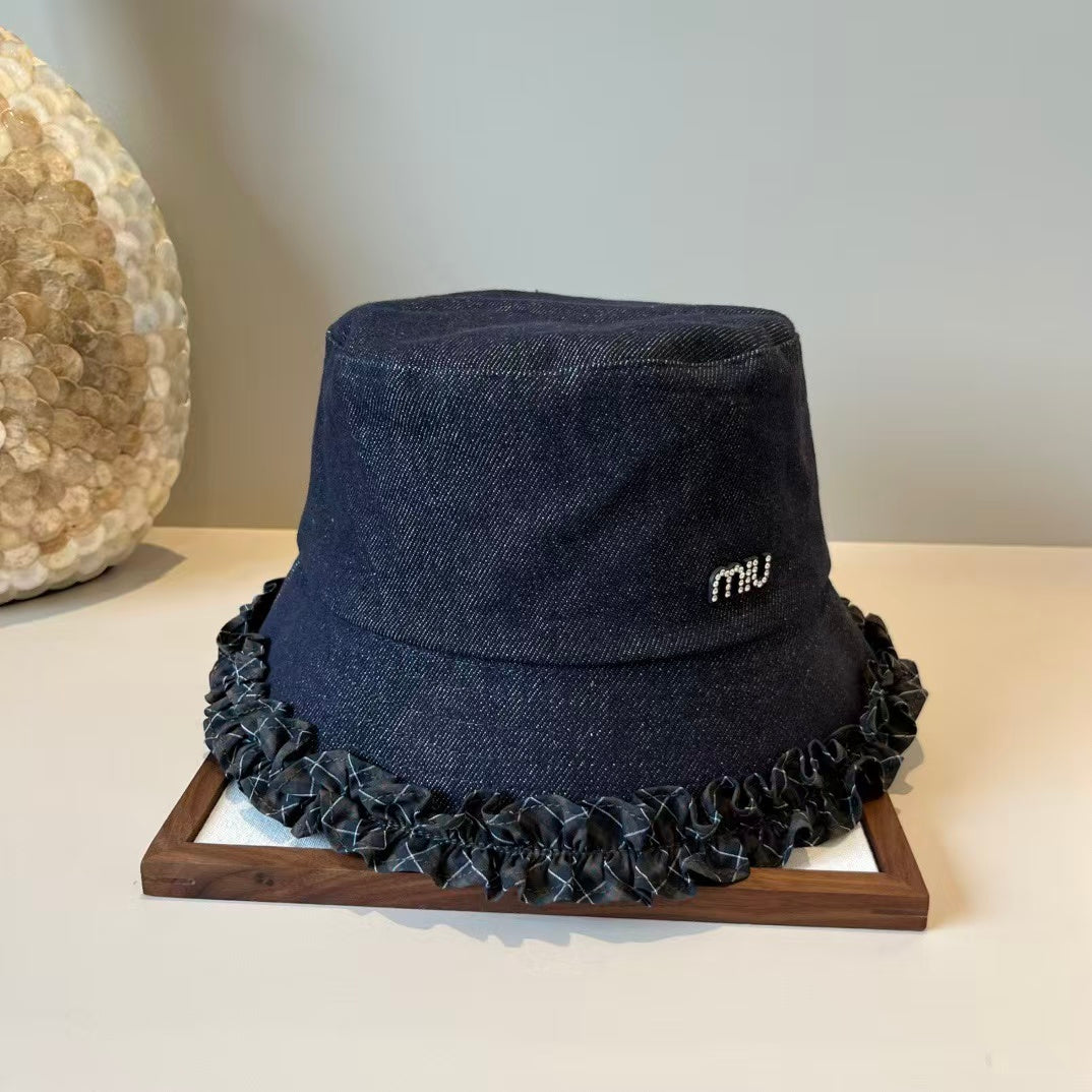 New lace denim fisherman hat