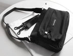 Black recycled nylon shoulder bag armpit bag