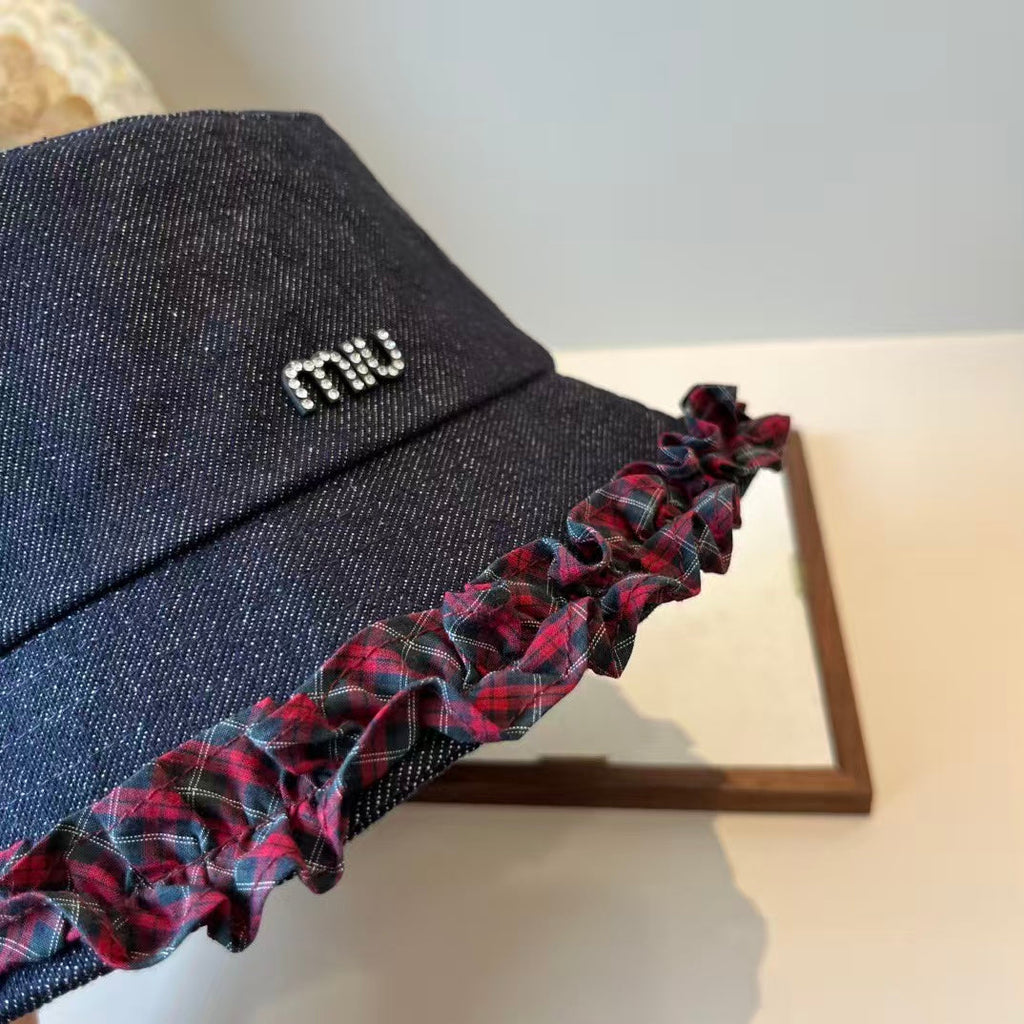 New lace denim fisherman hat
