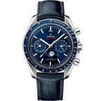 Blue White 904L Steel - Blue Leather - Chronograph - Quartz - 44mm