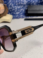 Steampunk retro square frame double beam sunglasses