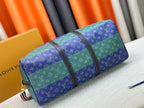 Blue green flower travel bag