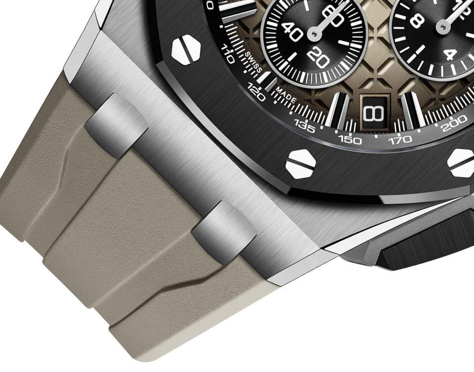 🔥limited-time offer! Brown Rubber Strap - 904L Steel - QUARTZ - 43mm
