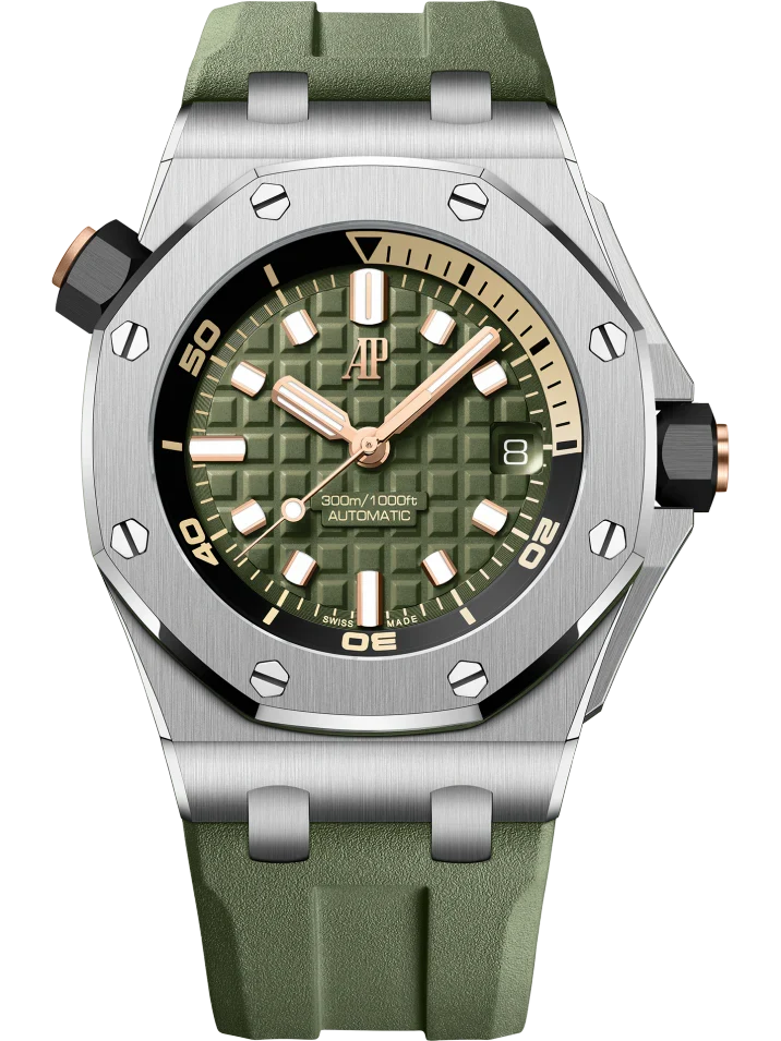 Green Rubber Strap 904L Steel - Automatic - 42mm