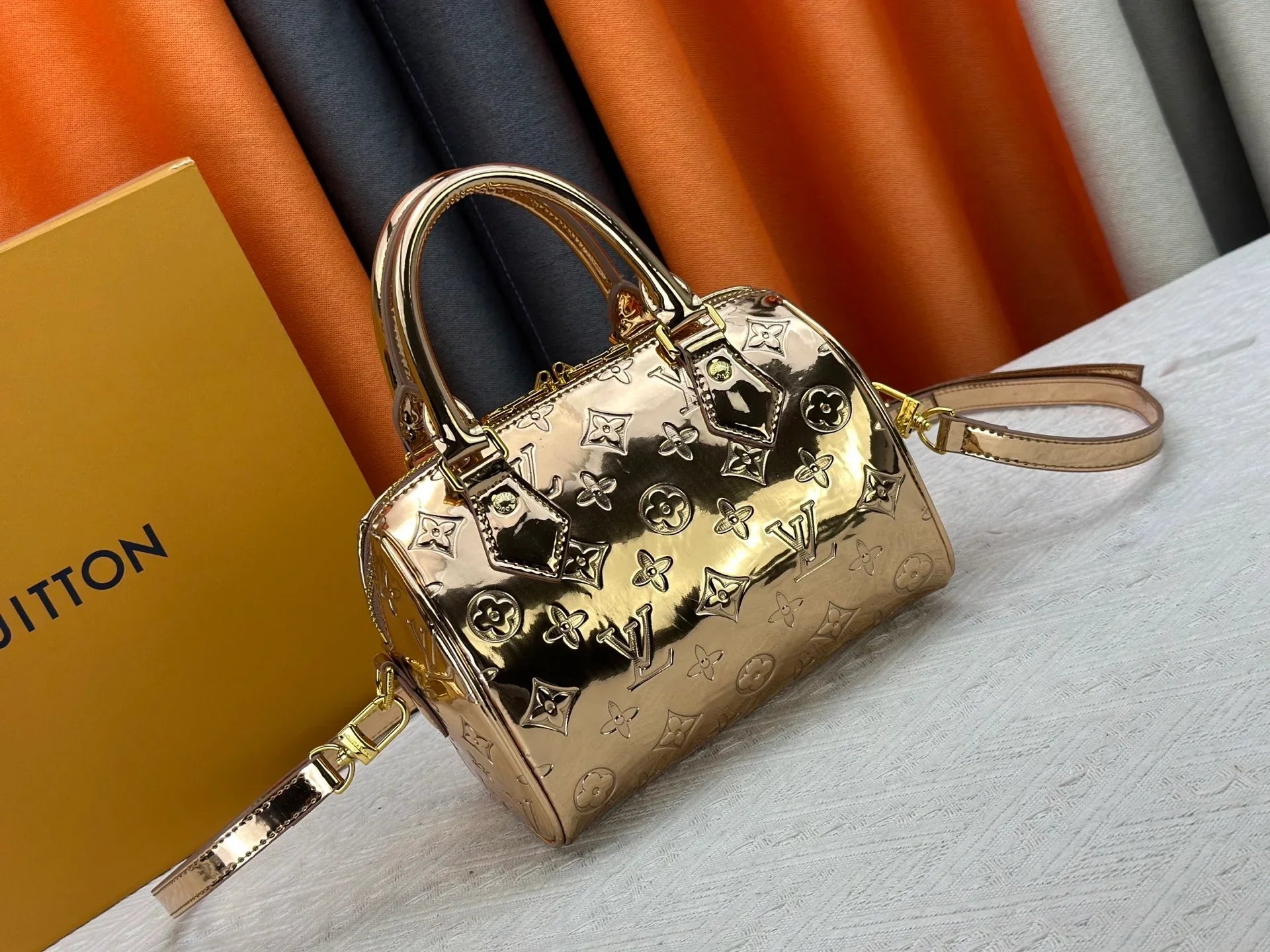 Rose gold handbag