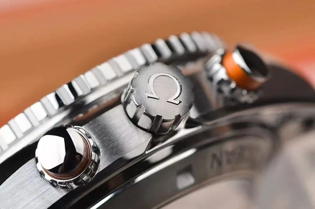 Chronograph - Black -Orange bezel - Silver 904L Steel- Automatic - 45.5mm