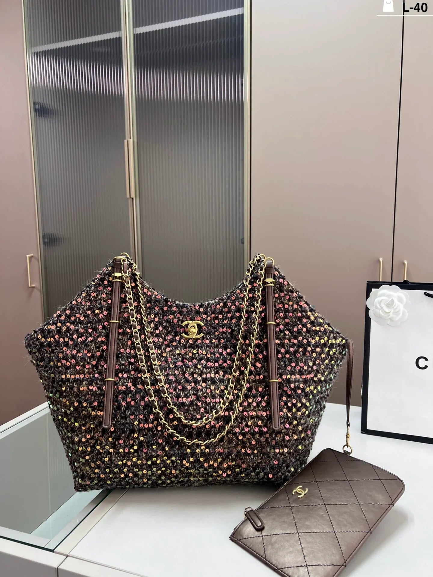 Woolen knitted shopping bag