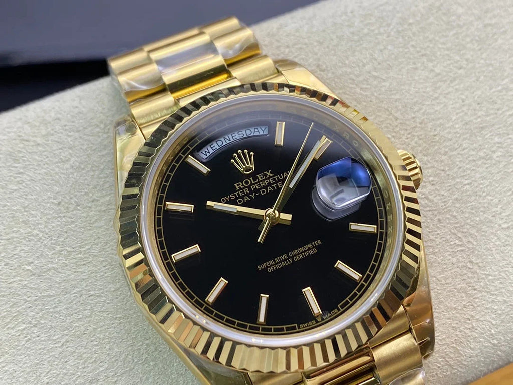DATE-Black Yellow gold - 41mm