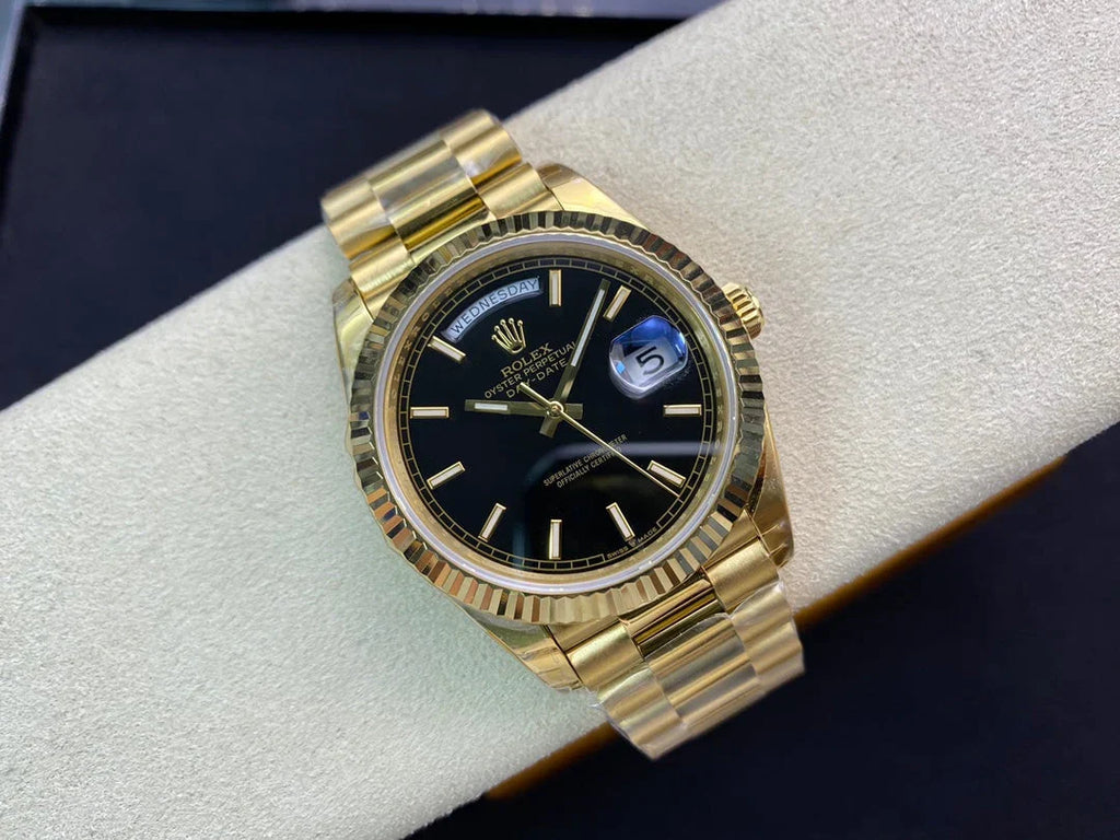 DATE-Black Yellow gold - 41mm