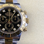 Chronograph -C-Factory -Black Yellow Steel- Silver  904L Steel- Automatic - 40mm