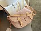 Bean Paste Powder Cowboy Double Button Saddle Postman Bag