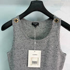 Chanel / 26 Early Autumn New Grey Knit Vest