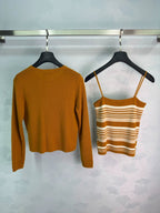 MiuMiu/26 Early Autumn New Knit Cardigan + Striped Vest