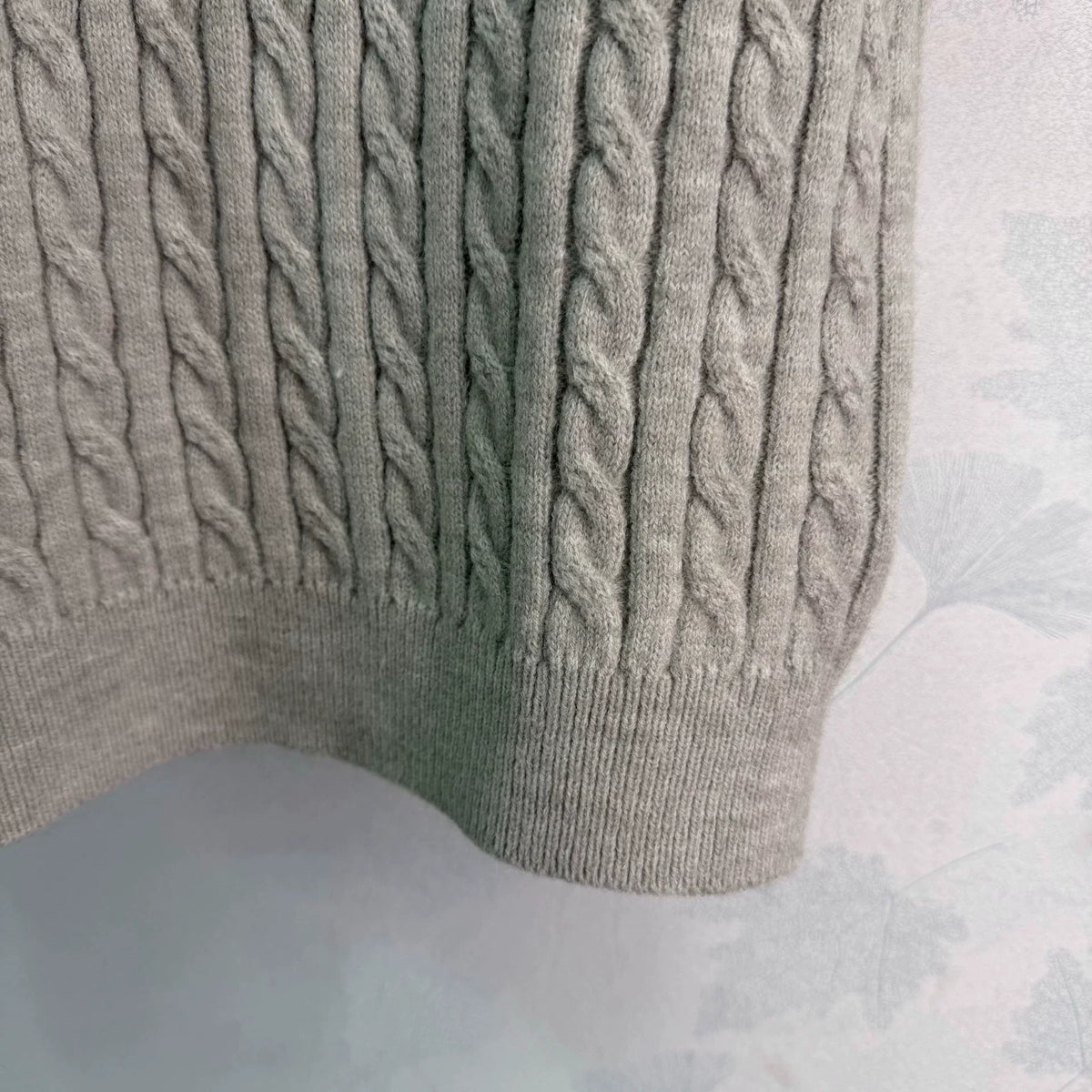 Miu Miu / Denim Patchwork Cable Knit Short Sleeve