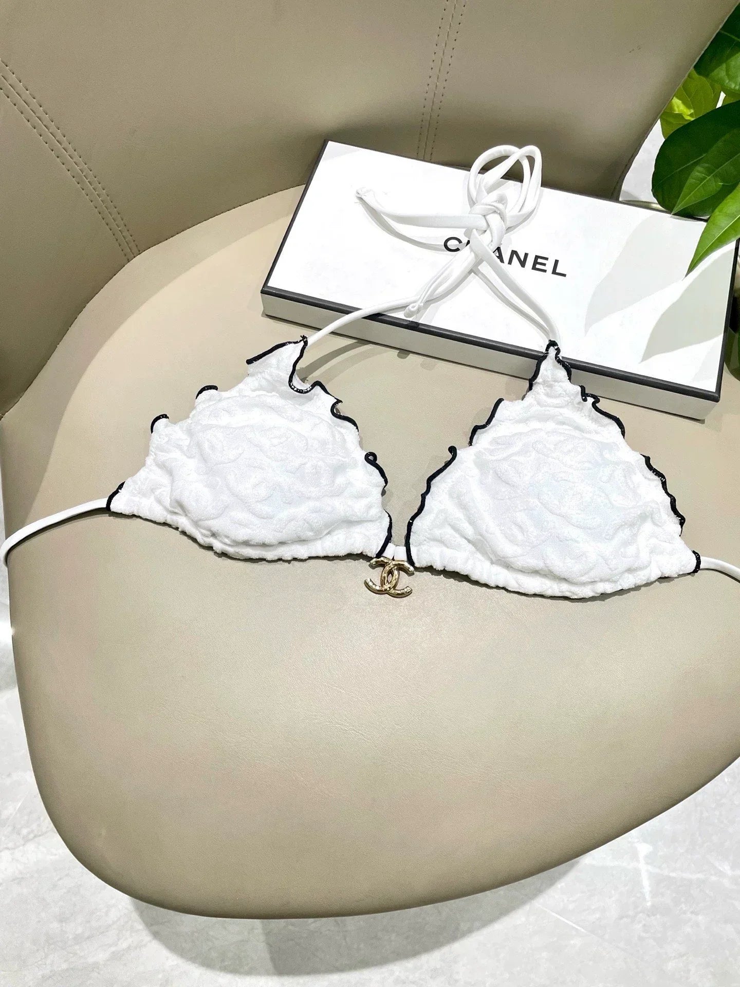 25 New bikini terry logo split swimsuit