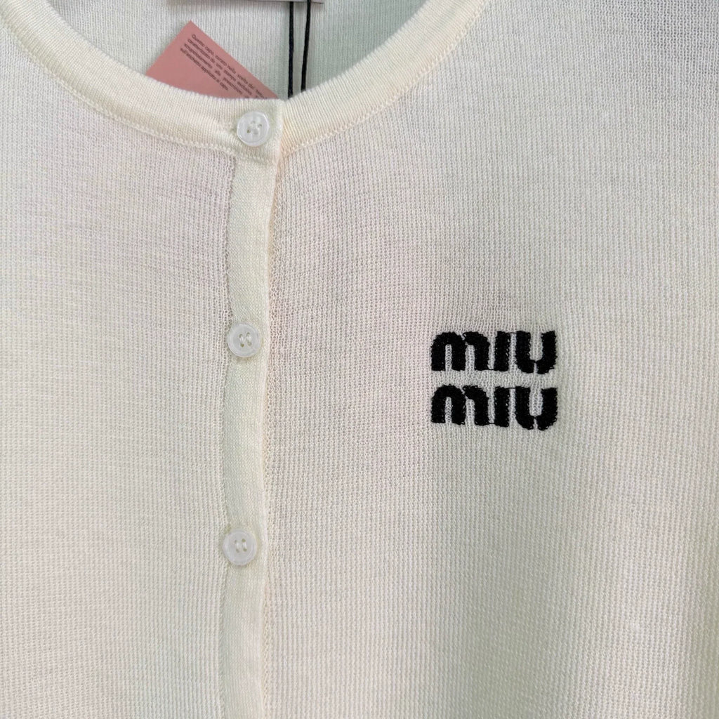 MiuMiu/26 Early Autumn New Knit Cardigan with Striped Vest