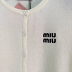 MiuMiu/26 Early Autumn New Knit Cardigan with Striped Vest