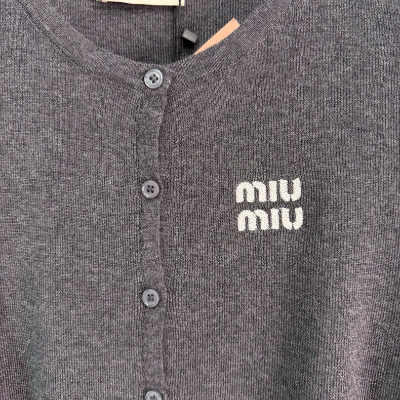 MiuMiu/26 Early Autumn New Knit Cardigan with Striped Vest