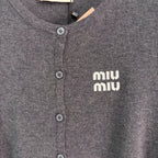 MiuMiu/26 Early Autumn New Knit Cardigan with Striped Vest