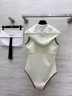 25 New Hooded Zipper One-piece Tankini Swimsuit