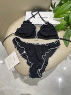 25 New bikini terry logo split swimsuit