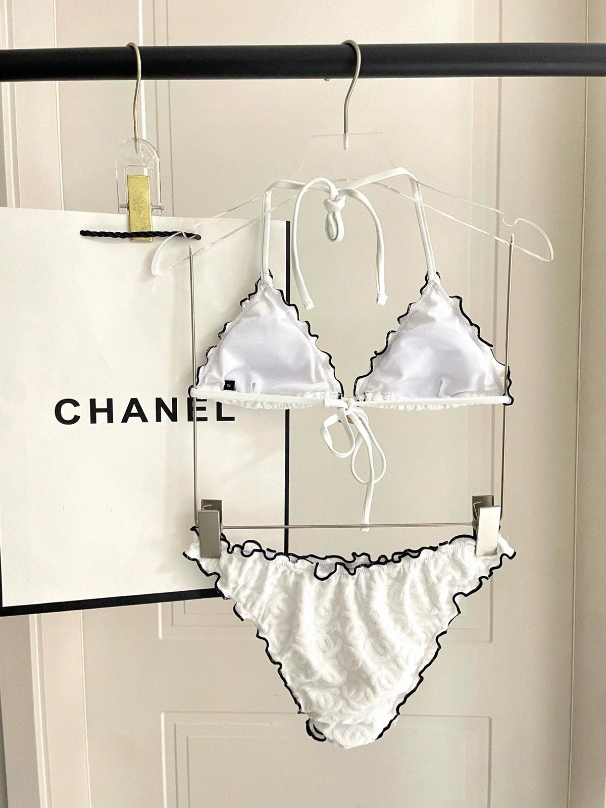25 New bikini terry logo split swimsuit