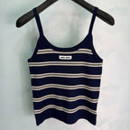 MiuMiu/26 Early Autumn New Striped Vest and Knit Cardigan Two-Piece Set
