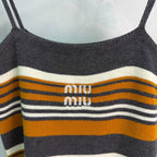 MiuMiu/26 Early Autumn New Knit Cardigan with Striped Vest