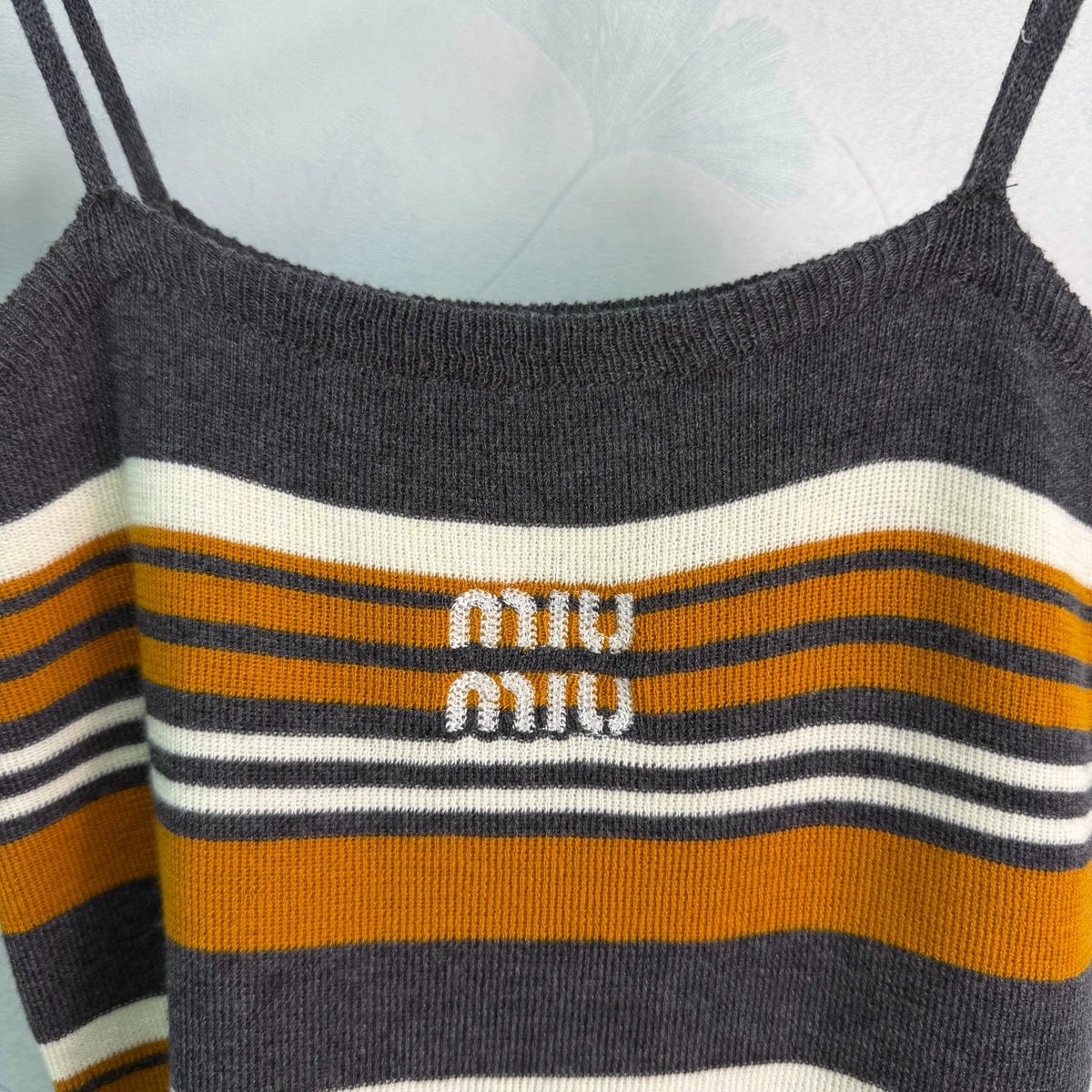 MiuMiu/26 Early Autumn New Knit Cardigan with Striped Vest