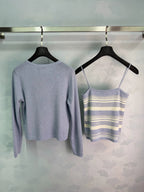 MiuMiu/26 Early Autumn New Knit Cardigan + Striped Vest