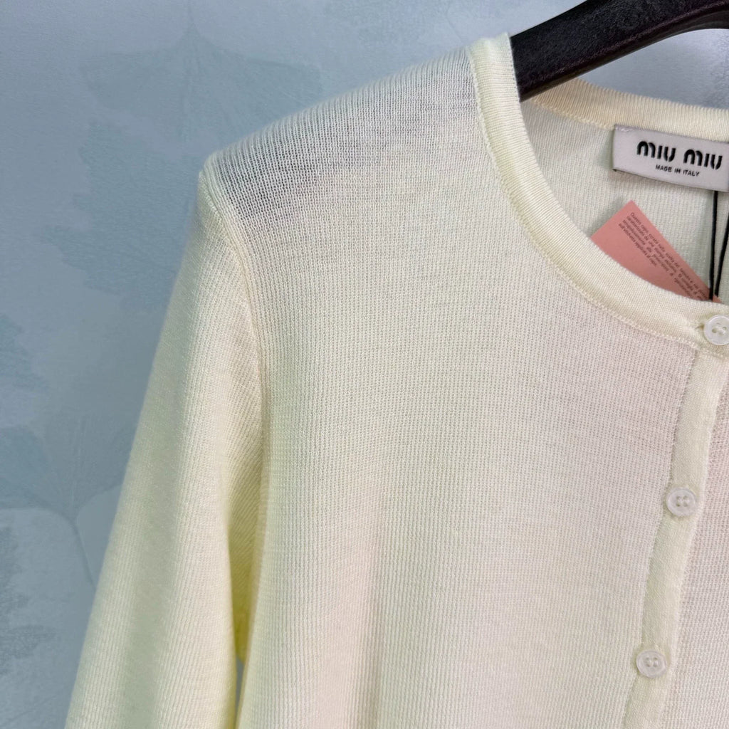 MiuMiu/26 Early Autumn New Knit Cardigan with Striped Vest