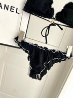 25 New bikini terry logo split swimsuit