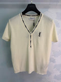 Yves Saint Laurent/26ss New V-Neck Knit Short Sleeve