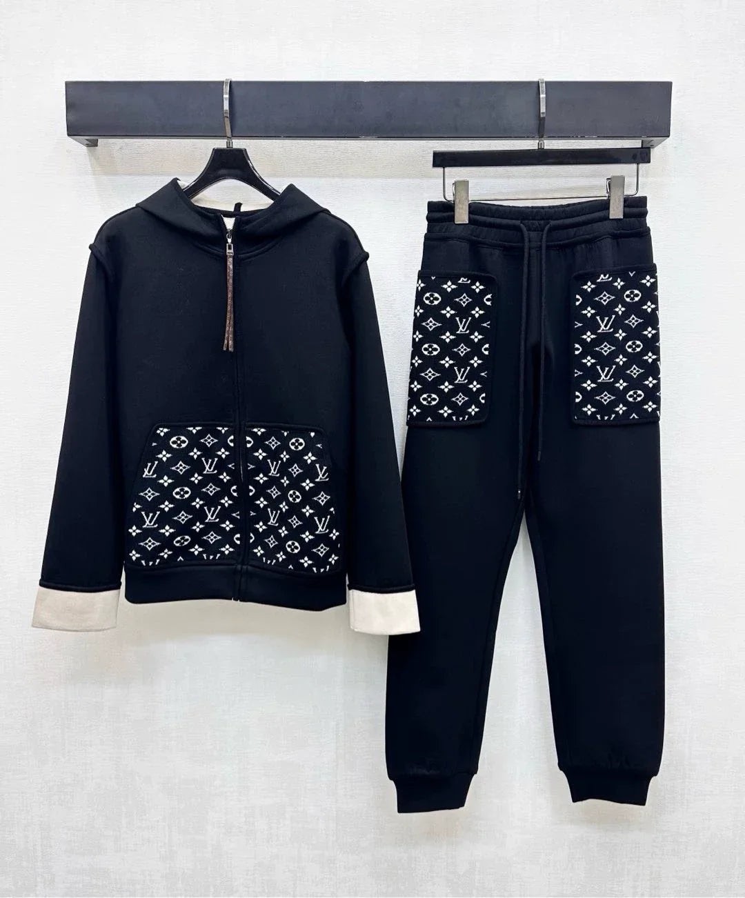 Louis Vuitton /26New Season Hooded Jacquard Jacket & Trousers Set