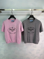 Prada/26 Early Autumn New Logo Knit Short Sleeve