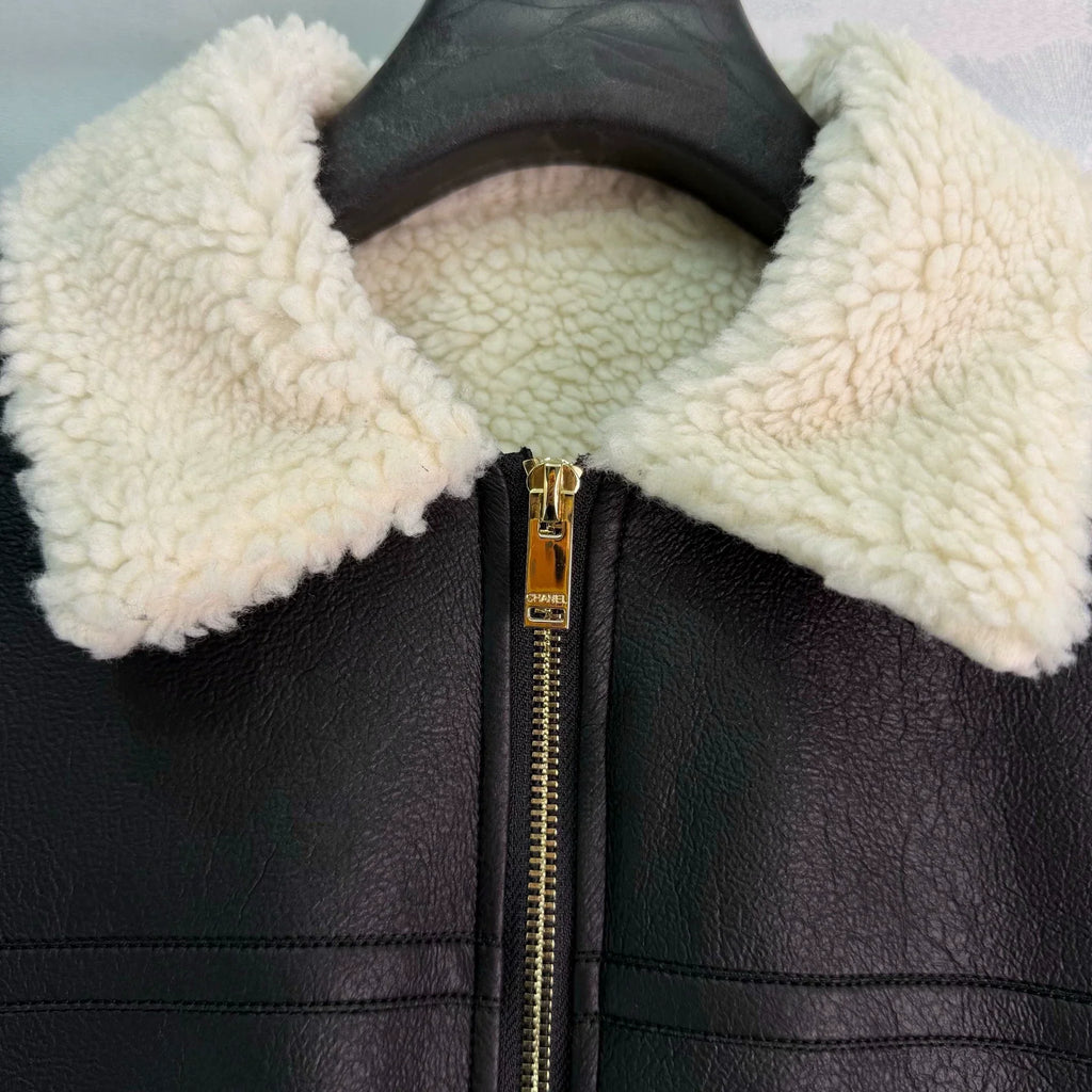 Chanel/26 New Lamb Wool Leather Jacket