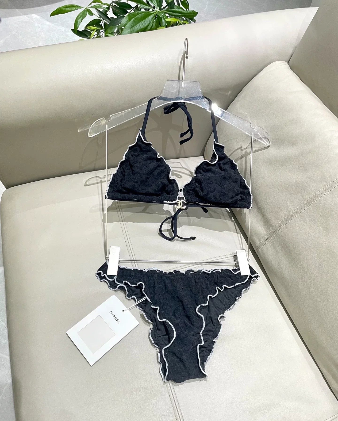 25 New bikini terry logo split swimsuit