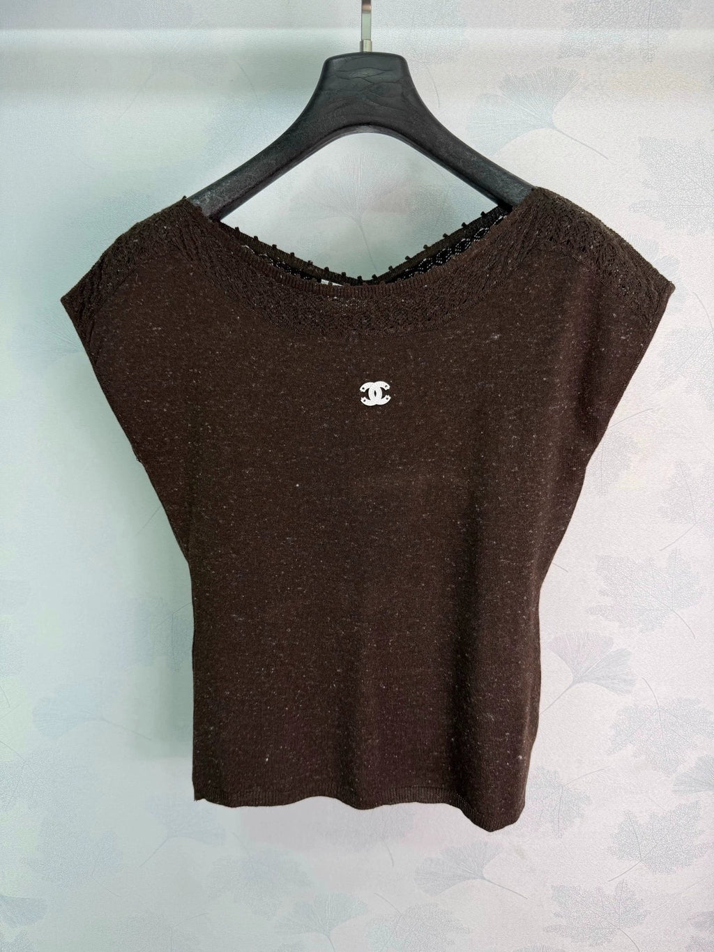 Chanel / 26 Early Autumn New Round Neck Short Sleeve Knit Top