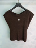 Chanel / 26 Early Autumn New Round Neck Short Sleeve Knit Top