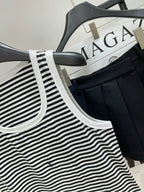 25SS new black and white striped vest for spring and summer