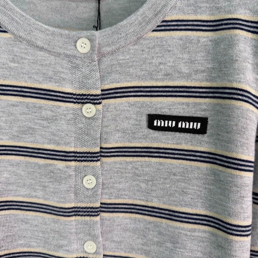 MiuMiu/26 Early Autumn New Striped Vest and Knit Cardigan Two-Piece Set