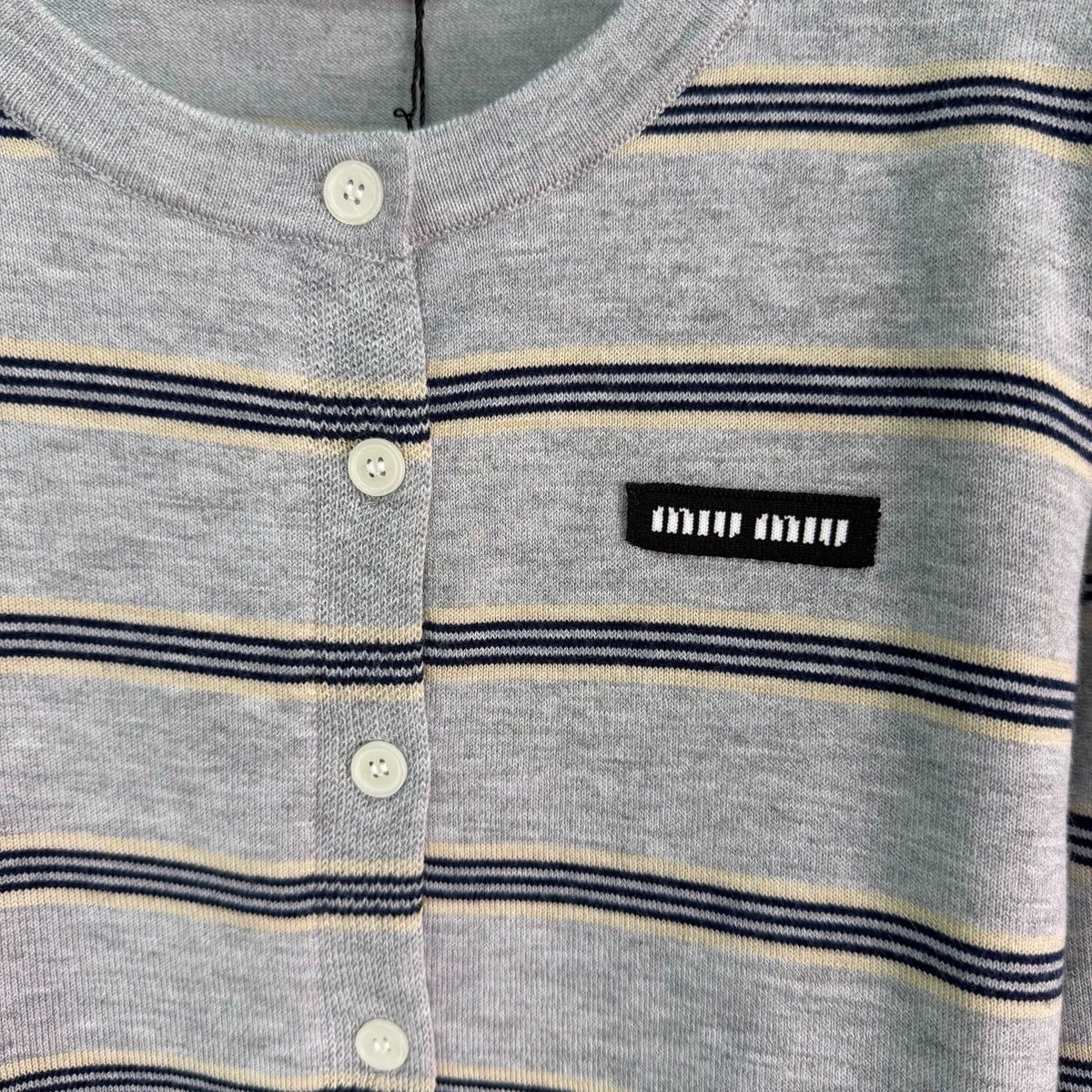 MiuMiu/26 Early Autumn New Striped Vest and Knit Cardigan Two-Piece Set