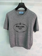 Prada/26 Early Autumn New Logo Knit Short Sleeve