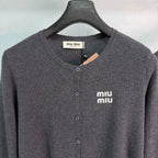 MiuMiu/26 Early Autumn New Knit Cardigan with Striped Vest