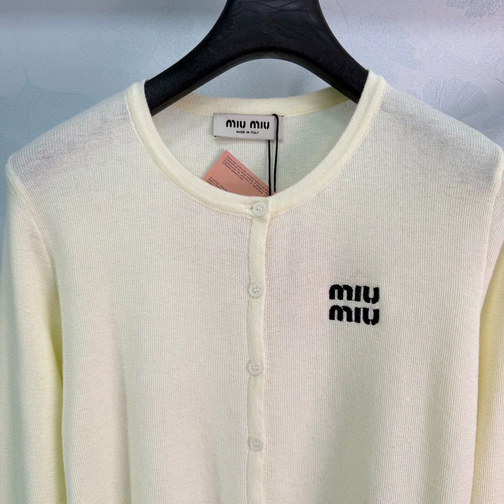 MiuMiu/26 Early Autumn New Knit Cardigan with Striped Vest