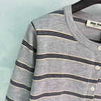 MiuMiu/26 Early Autumn New Striped Vest and Knit Cardigan Two-Piece Set